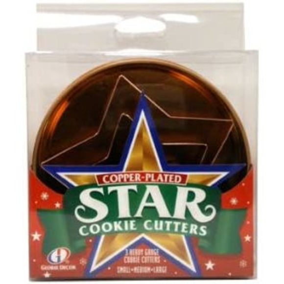 Global Decor Copper-Plated Star Cookie Cutter Set, 3 Piece Set - Picture 1 of 1